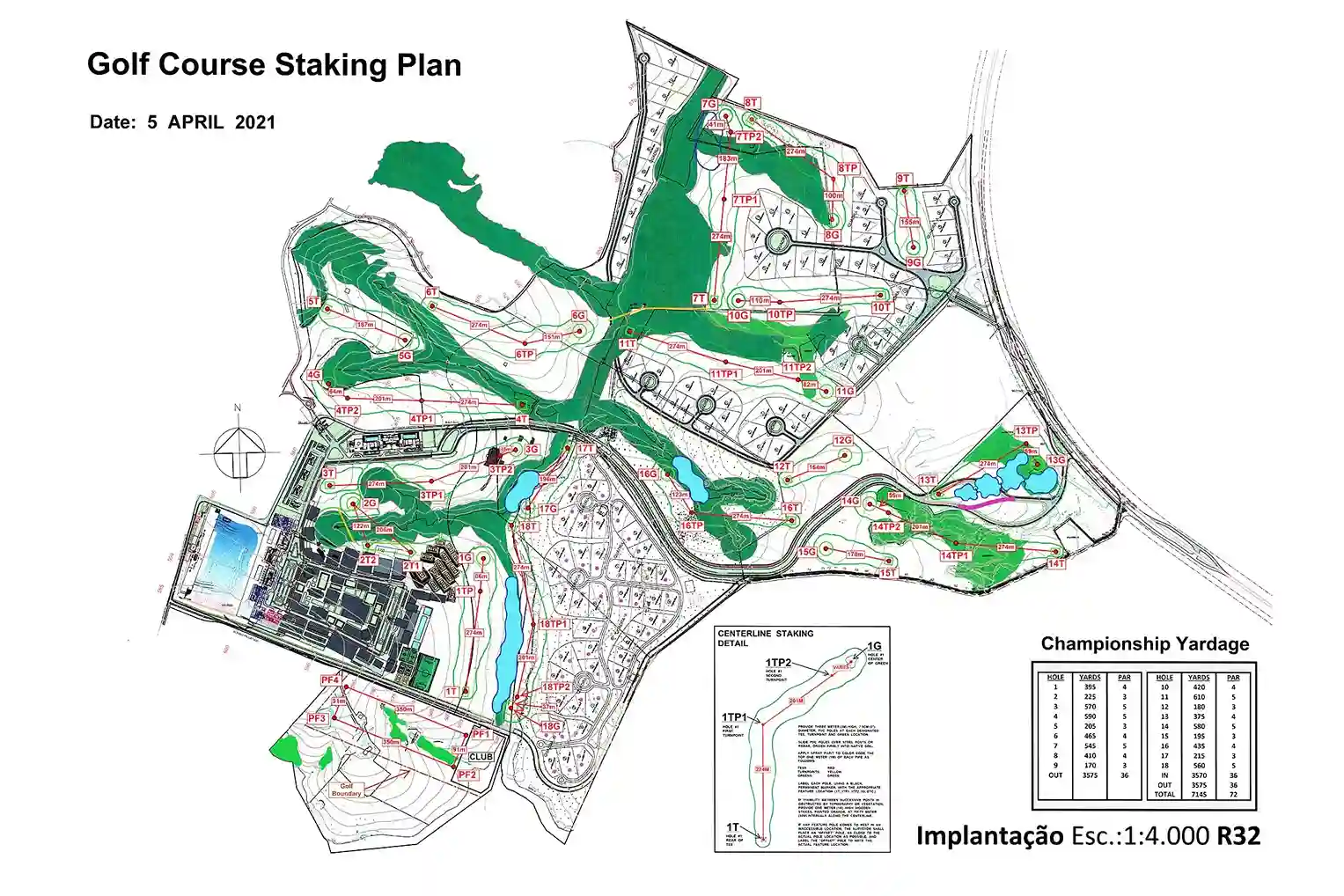 Golf Staking Plan, Cad Design and Drafting Services